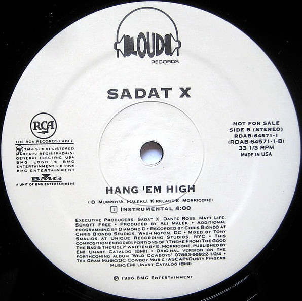 Sadat X - Hang 'Em High, Hip Hop, 1996 - Loud Records, US, Vinyl 1x 12", 33 ⅓ RPM, Promo