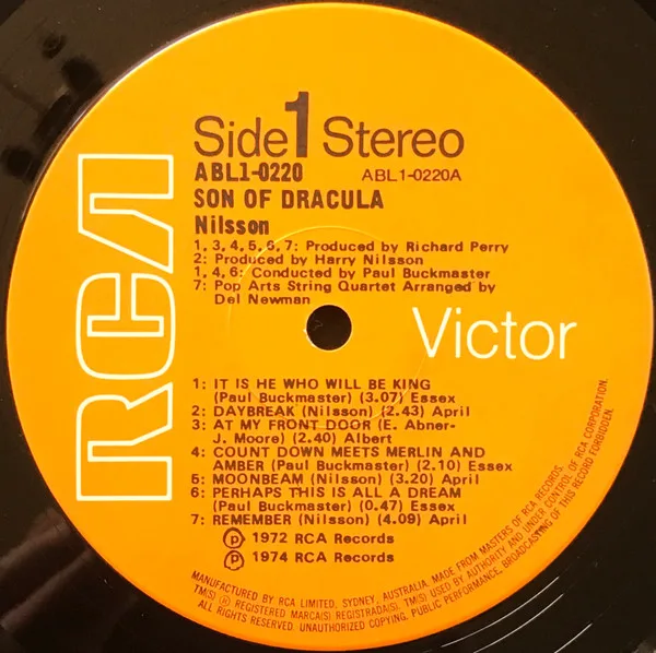 Album cover for Son Of Dracula by Harry Nilsson