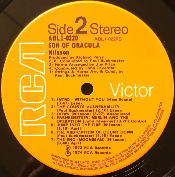 Album cover for Son Of Dracula by Harry Nilsson