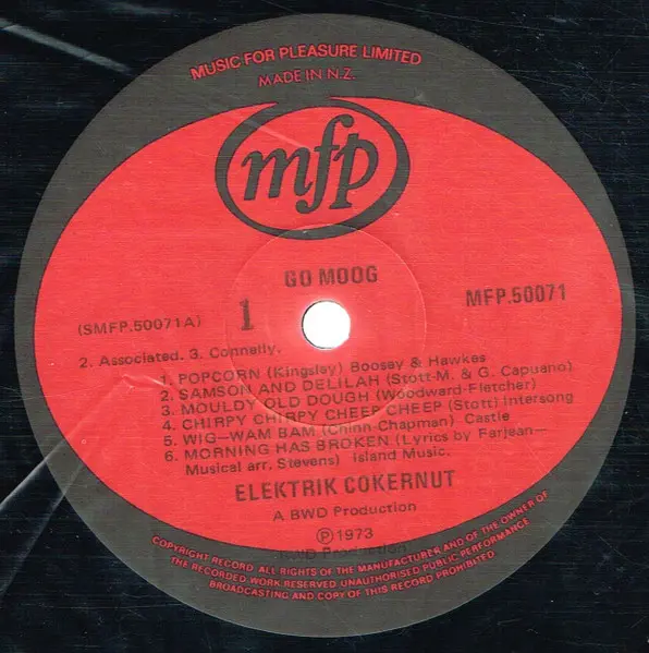 Electric Coconut - Go Moog!, Electronic, Pop, Synth-pop, 1973 - Music For Pleasure, New Zealand, Vinyl 1x LP