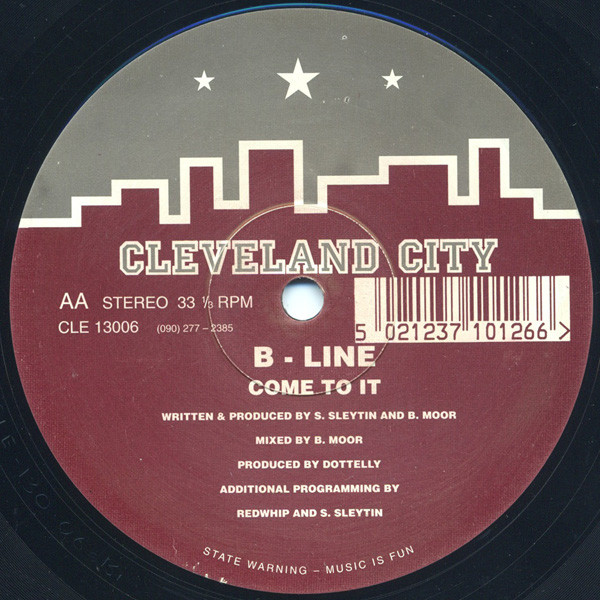 B-Line - Herbal Hand / Come To It, Electronic, Acid, House, 1993 - Cleveland City, UK, Vinyl 1x 12", 45 RPM, Stereo