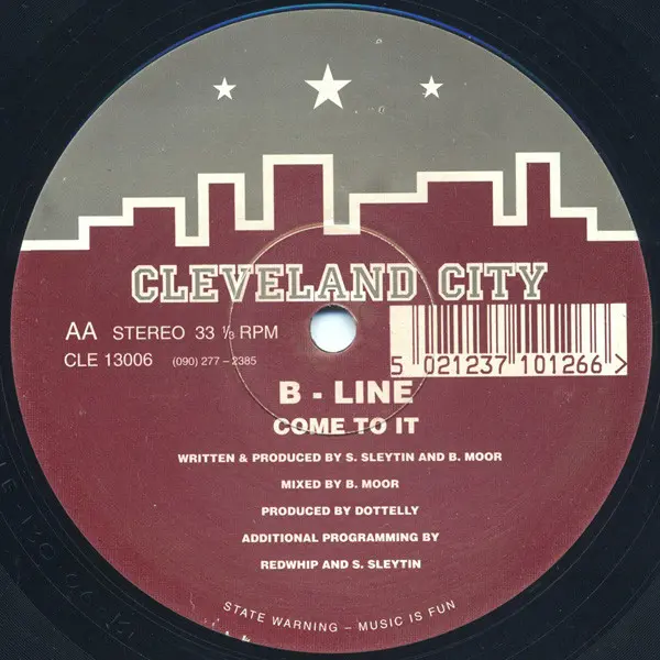 B-Line - Herbal Hand / Come To It, Electronic, Acid, House, 1993 - Cleveland City, UK, Vinyl 1x 12", 45 RPM, Stereo