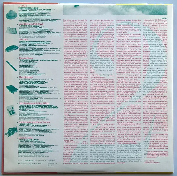 Album cover for Lost In The Stars (The Music Of Kurt Weill) by Various