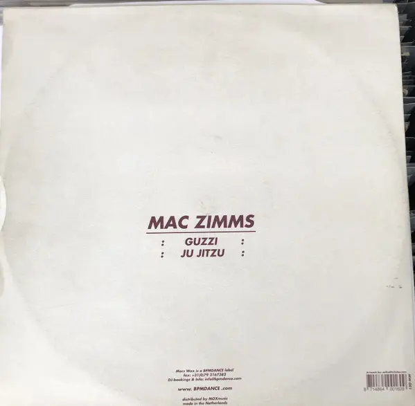Mac Zimms - Guzzi, Electronic, House, Progressive House, 2001 - Mac's Wax, Netherlands, Vinyl 1x 12", 45 RPM