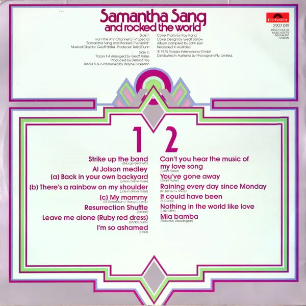 Samantha Sang - Samantha Sang And Rocked The World, Funk / Soul, Pop, 1975 - Polydor, Australia, Vinyl 1x LP, Album
