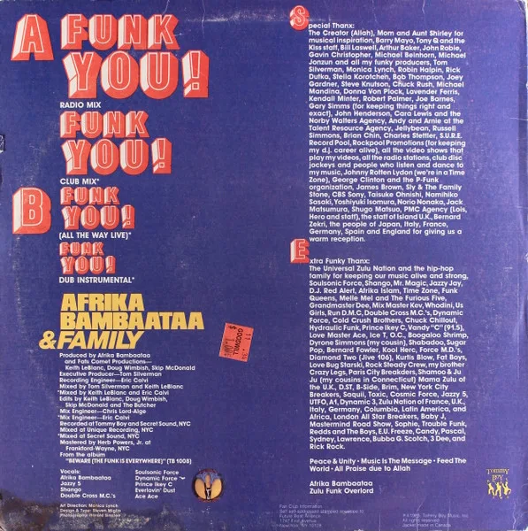Album cover for Funk You! by Afrika Bambaataa & Family