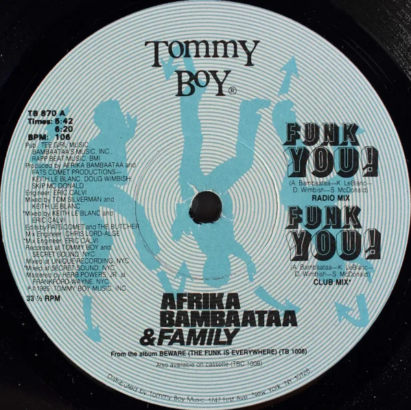 Album cover for Funk You! by Afrika Bambaataa & Family