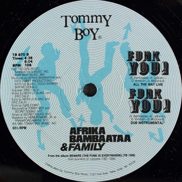 Album cover for Funk You! by Afrika Bambaataa & Family