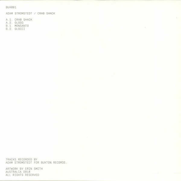 Adam Strömstedt - Crab Shack, Electronic, Minimal Techno, Techno, 2018 - Buxton Records, Australia, Vinyl 1x 12", 33 ⅓ RPM