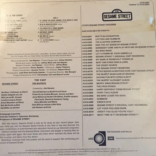 Album cover for "C" Is For Cookie by Sesame Street