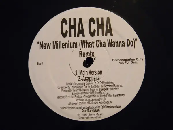 Cha Cha - New Millenium (What Cha Wanna Do) Remix, Hip Hop, 1999 - Epic, US, Vinyl 1x 12", Promo
