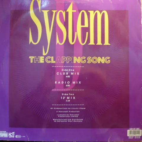Album cover for The Clapping Song by System D (5)