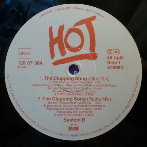 Album cover for The Clapping Song by System D (5)