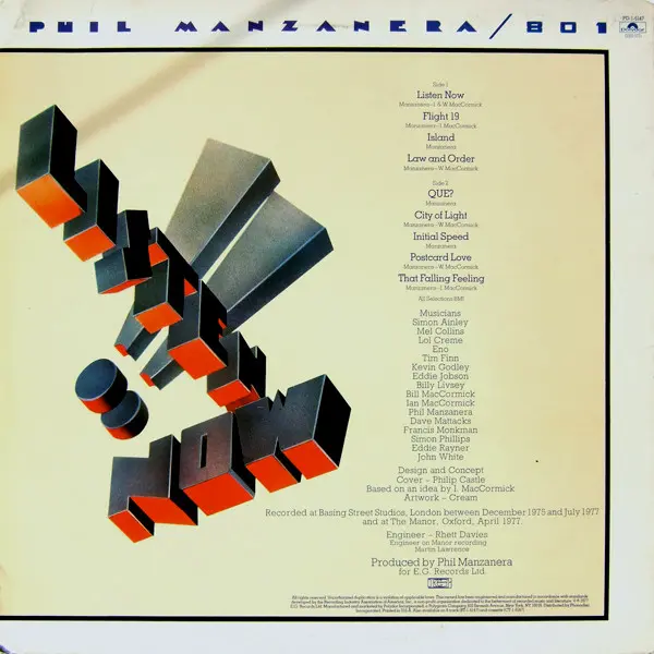 Album cover for Listen Now by Phil Manzanera / 801