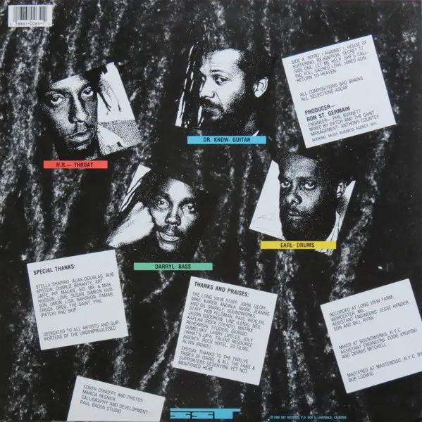 Bad Brains - I Against I, Rock, Funk Metal, Hardcore, SST Records, US, Vinyl 1x LP, Album, Repress