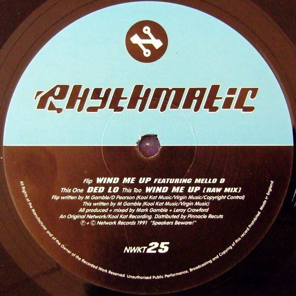 Rhythmatic - Wind Me Up / Ded Lo, Electronic, Bleep, Techno, 1991 - Network Records, UK, Vinyl 1x 12", 45 RPM