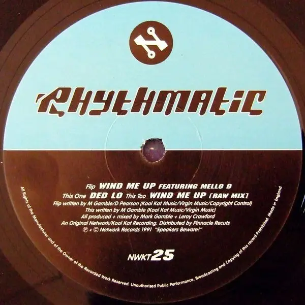 Rhythmatic - Wind Me Up / Ded Lo, Electronic, Bleep, Techno, 1991 - Network Records, UK, Vinyl 1x 12", 45 RPM