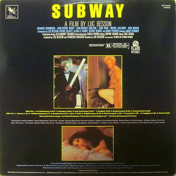 Album cover for Subway (Original Motion Picture Soundtrack) by Eric Serra