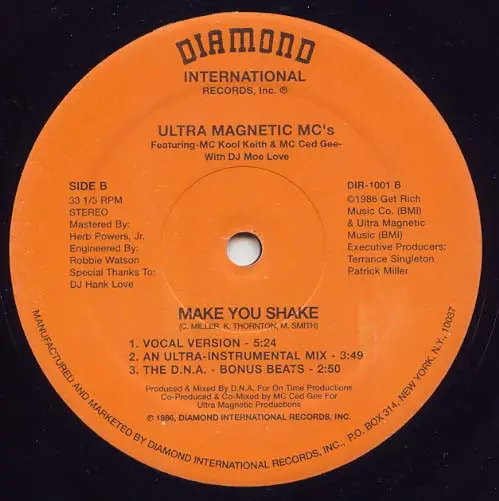 Ultramagnetic MC's - To Give You Love / Make You Shake, Hip Hop, 1999 - Diamond International, US, Vinyl 1x 12", 33 ⅓ RPM, Re