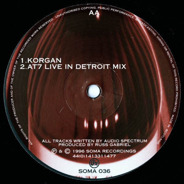 Russ Gabriel 's Audio Spectrum - Pilgrimage EP, Electronic, Tech House, Techno, 1996 - Soma Quality Recordings, UK, Vinyl 1x 