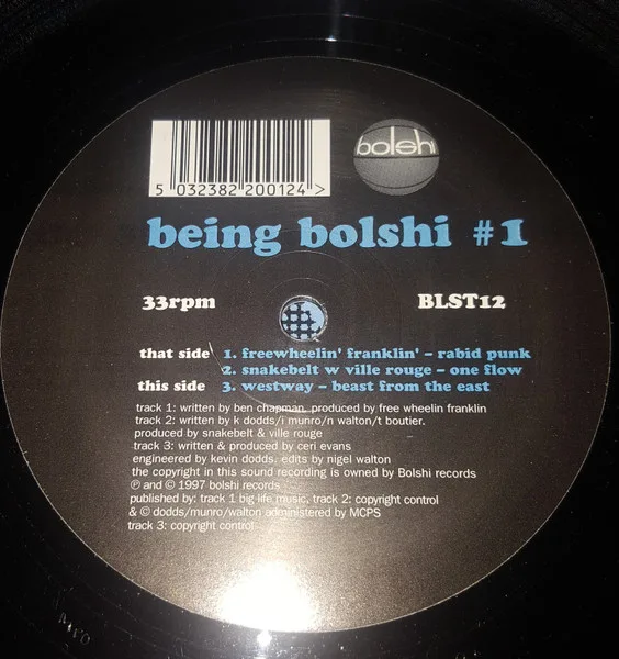 Album cover for Being Bolshi #1 by Freewheelin Franklin / Snakebelt / Westway