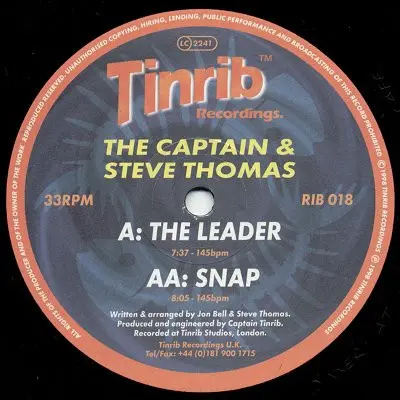 Captain & Steve Thomas, The - The Leader / Snap - 1998 - Hard House - Tinrib Recordings - Vinyl 1x 12", 33 ⅓ RPM