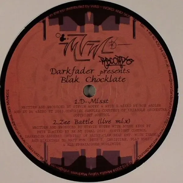Darkfader Presents Blak Chocklate - D-Misst, Electronic, House, 2004 - Mesilla Valley Madness, US, Vinyl 1x 12"
