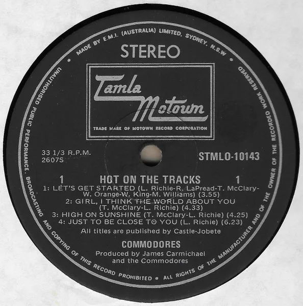 Album cover for Hot On The Tracks by Commodores