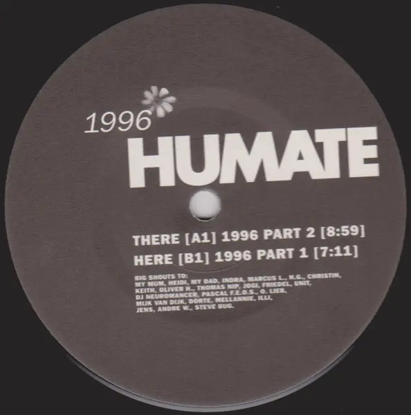 Humate - 1996, Electronic, Downtempo, Tech Trance, 1997 - Superstition, Germany, Vinyl 1x 12", 45 RPM