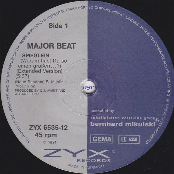Album cover for Spieglein (Warum Hast Du So Einen ...?) by Major Beat