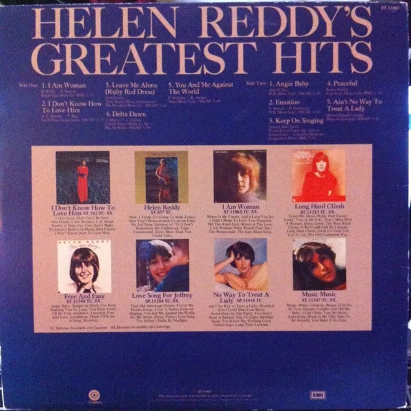 Album cover for Helen Reddy's Greatest Hits by Helen Reddy