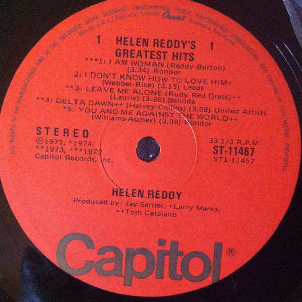 Album cover for Helen Reddy's Greatest Hits by Helen Reddy