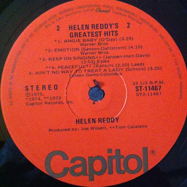 Album cover for Helen Reddy's Greatest Hits by Helen Reddy