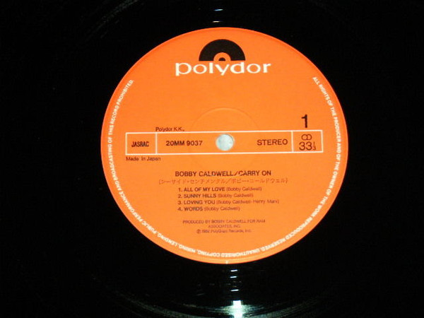 Bobby Caldwell - Carry On, Funk / Soul, Pop, Funk, 1982 - Polydor, Japan, Vinyl 1x LP, Album, Stereo