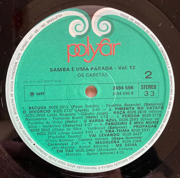 Album cover for Samba É Uma Parada Vol. 12 by Os Caretas