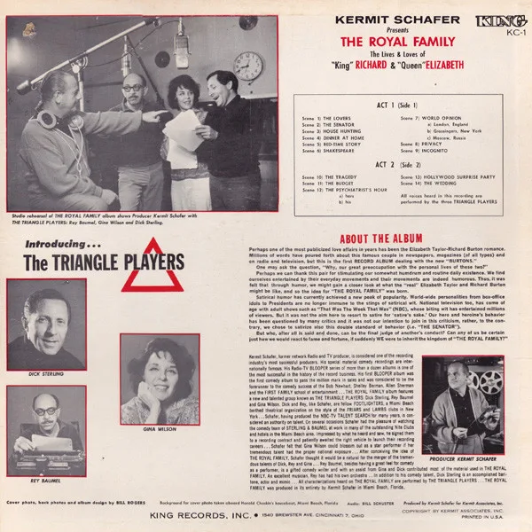 Album cover for The Royal Family - The Lives And Loves Of King Richard & Queen Elizabeth (Burton & Taylor) by Kermit Schafer