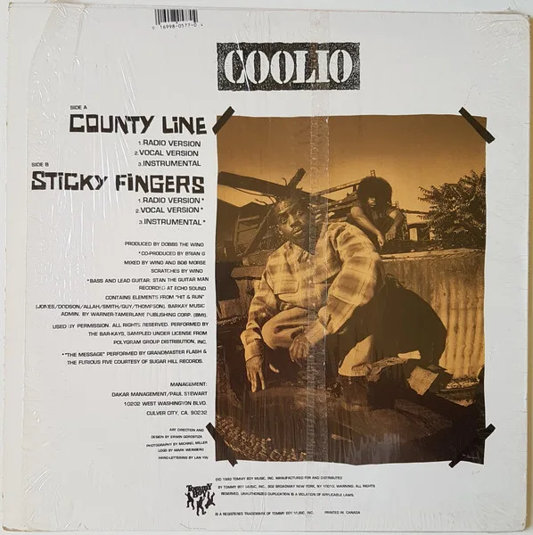 Album cover for County Line / Sticky Fingers by Coolio