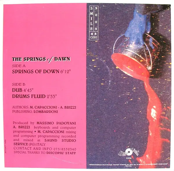 Springs Of Dawn, The - Springs Of Dawn, Electronic, House, 1992 - Smile Production, Italy, Vinyl 1x 12", 45 RPM