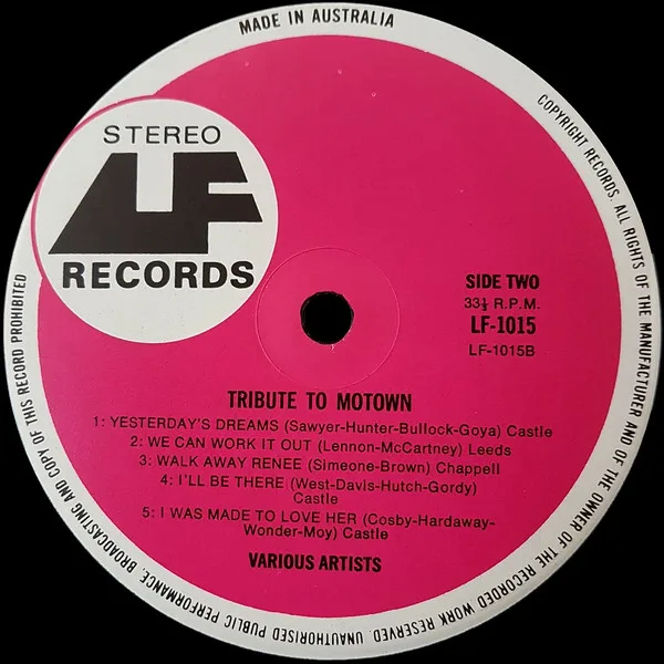Album cover for Tribute To Motown by Various