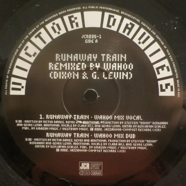 Album cover for Runaway Train / Lady Luck by Victor Davies