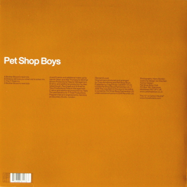 Pet Shop Boys - You Only Tell Me You Love Me When You're Drunk, Electronic, House, 2000 - Parlophone, UK, Vinyl 2x 12", Singl