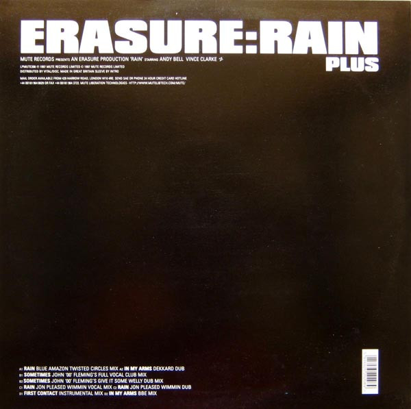Album cover for Rain (Plus) by Erasure