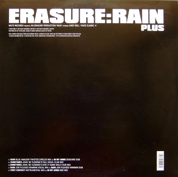 Album cover for Rain (Plus) by Erasure