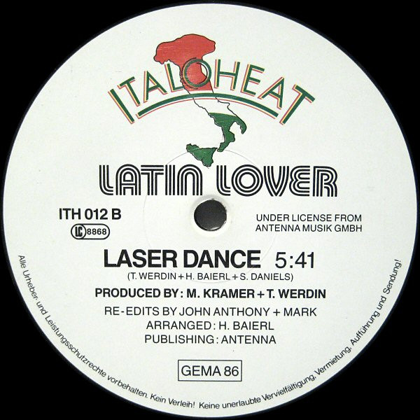 Latin Lover - Laser Light, Electronic, Euro-Disco, Hi NRG, Synth-pop, 1986 - Italoheat, Germany, Vinyl 1x 12", Single, 45 RPM