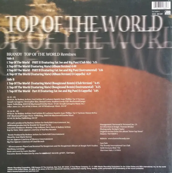 Album cover for Top Of The World (Remixes) by Brandy (2)