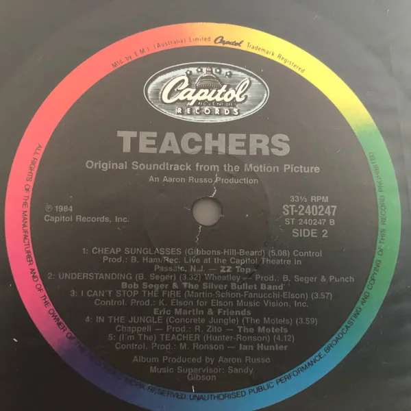 Album cover for Original Soundtrack From The Motion Picture "Teachers" by Various