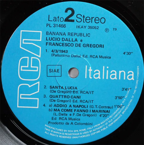 Album cover for Banana Republic by Lucio Dalla - Francesco De Gregori