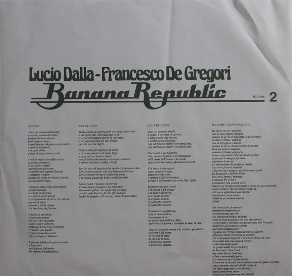 Album cover for Banana Republic by Lucio Dalla - Francesco De Gregori