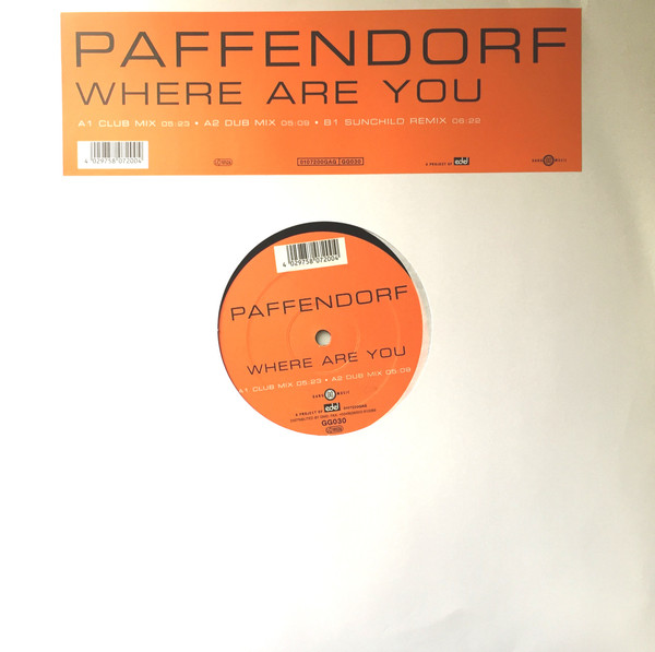 Paffendorf - Where Are You, Electronic, Euro House, Trance, 1999 - Gang Go Music, Germany, Vinyl 1x 12"