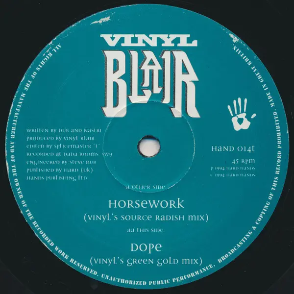 Vinyl Blair - Horsework, Electronic, Progressive House, Progressive Trance, 1994 - Hard Hands, UK, Vinyl 1x 12", 45 RPM